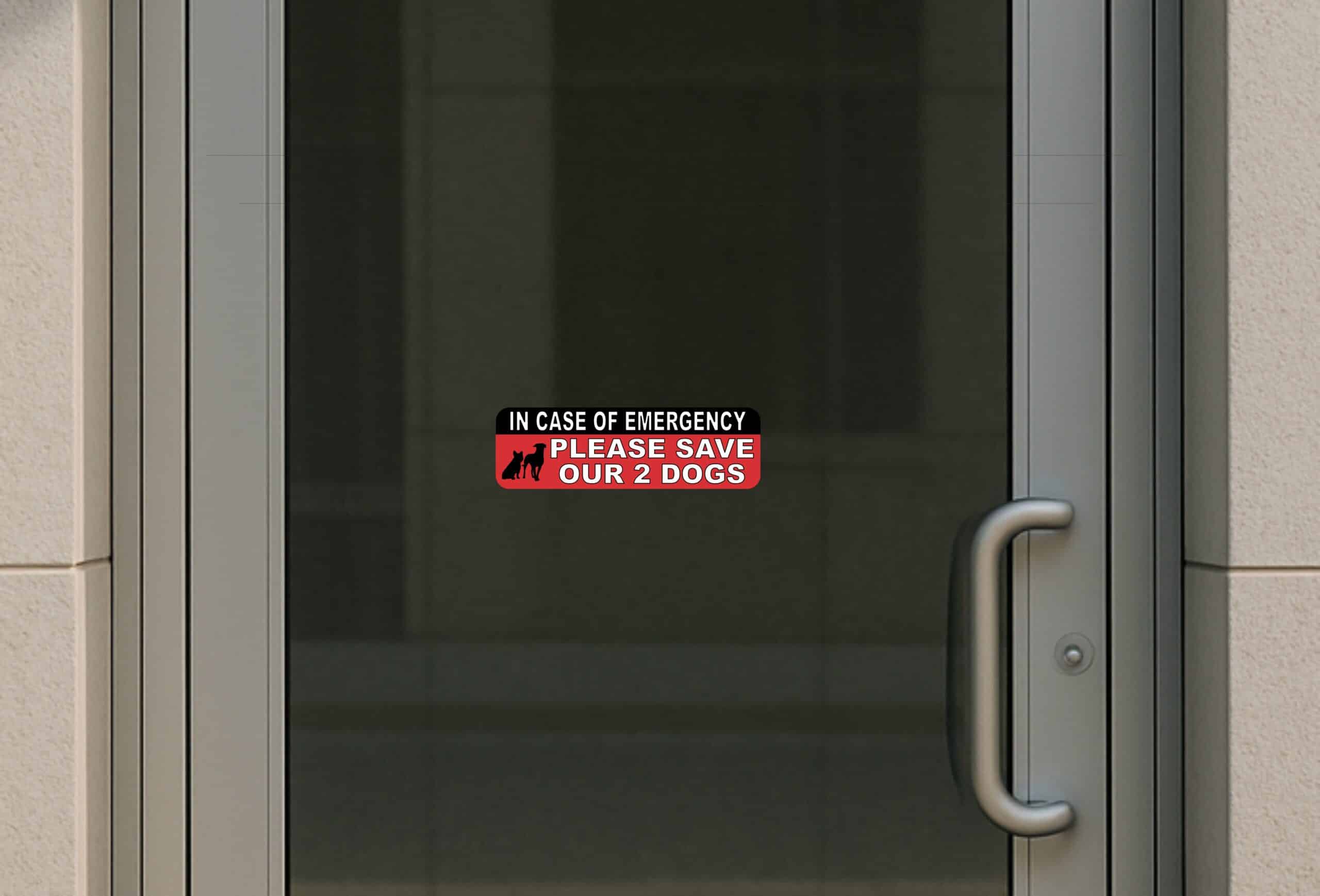 10in x 3in In Case Of Emergency Please Save Our 2 Dogs Sticker H