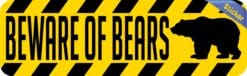 10in x 3in Beware Of Bears Bumper Sticker Vinyl Animal Caution Stickers