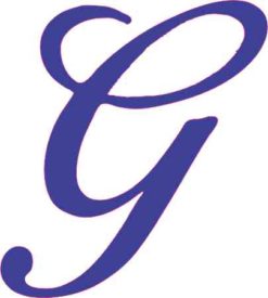 Blue Cursive G Monogram sticker