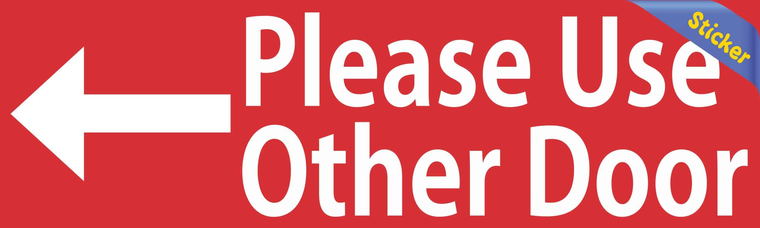 10in x 3in Red Please Use Other Door Sticker Vinyl Stickers Decal Sign - Image 2