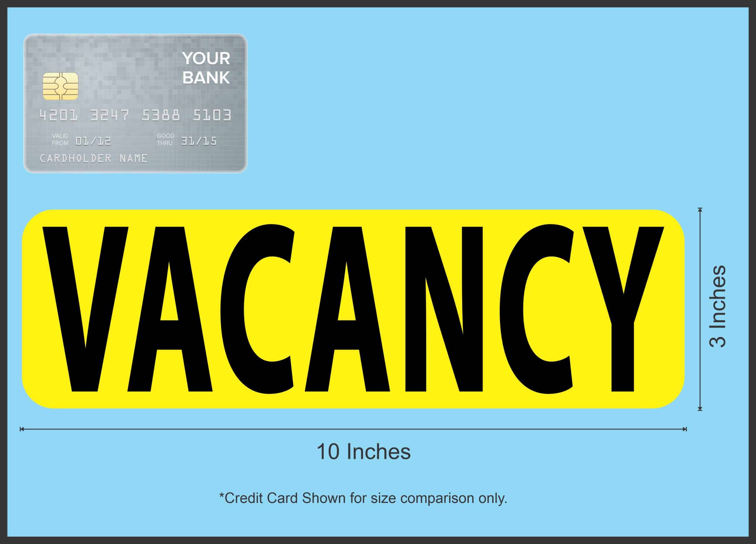 10in x 3in Yellow Vacancy Magnet Magnetic Business Sign Magnets - Image 3