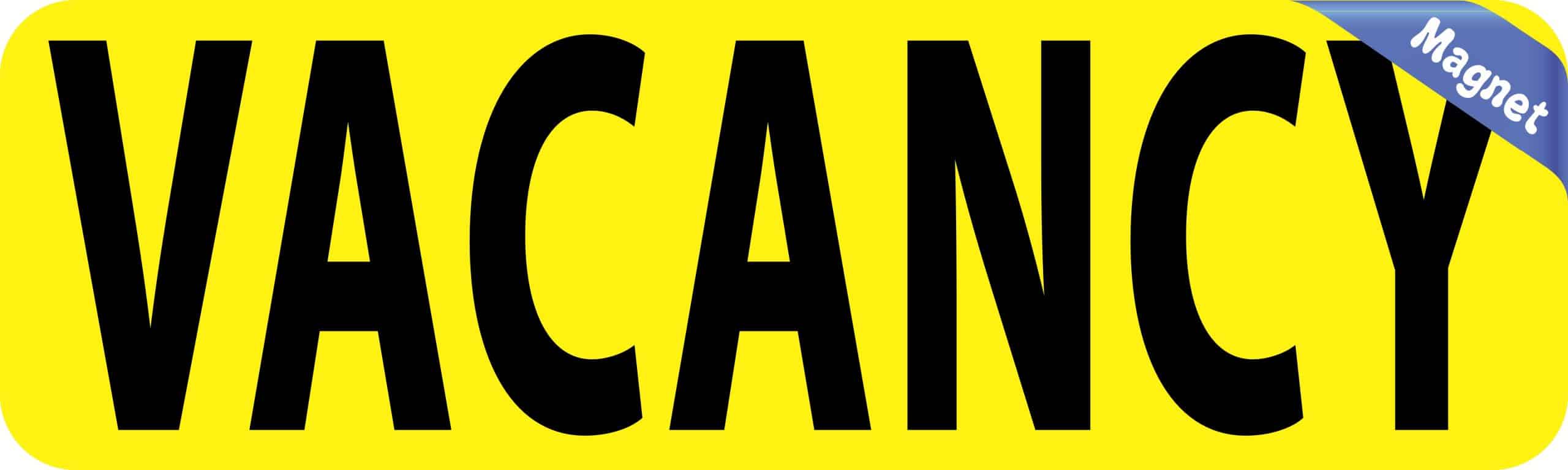 10in x 3in Yellow Vacancy Magnet Magnetic Business Sign Magnets - Image 2