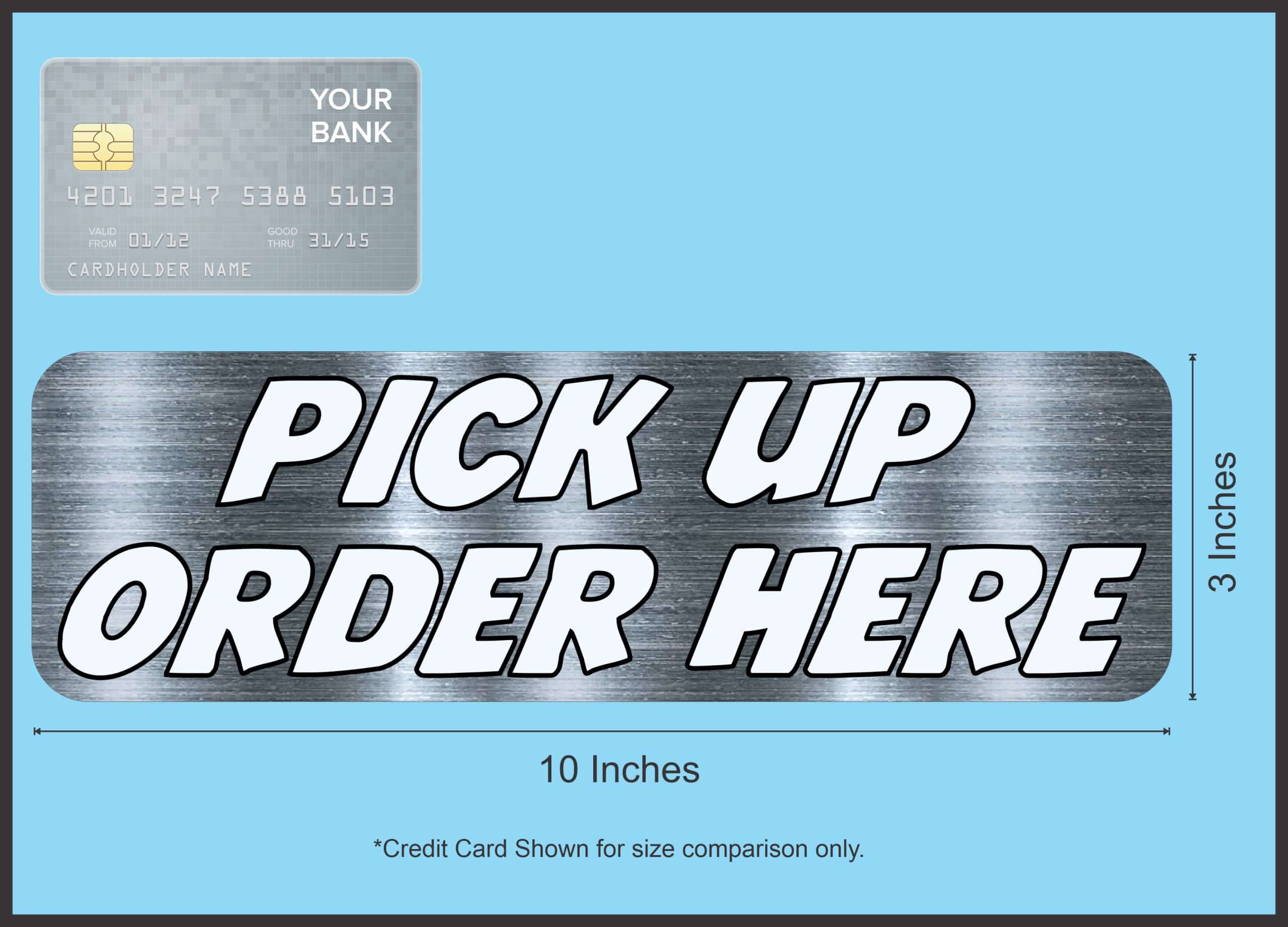 10in x 3in Gray Pick Up Order Here Sticker Vinyl Business Stickers Decal - Image 5