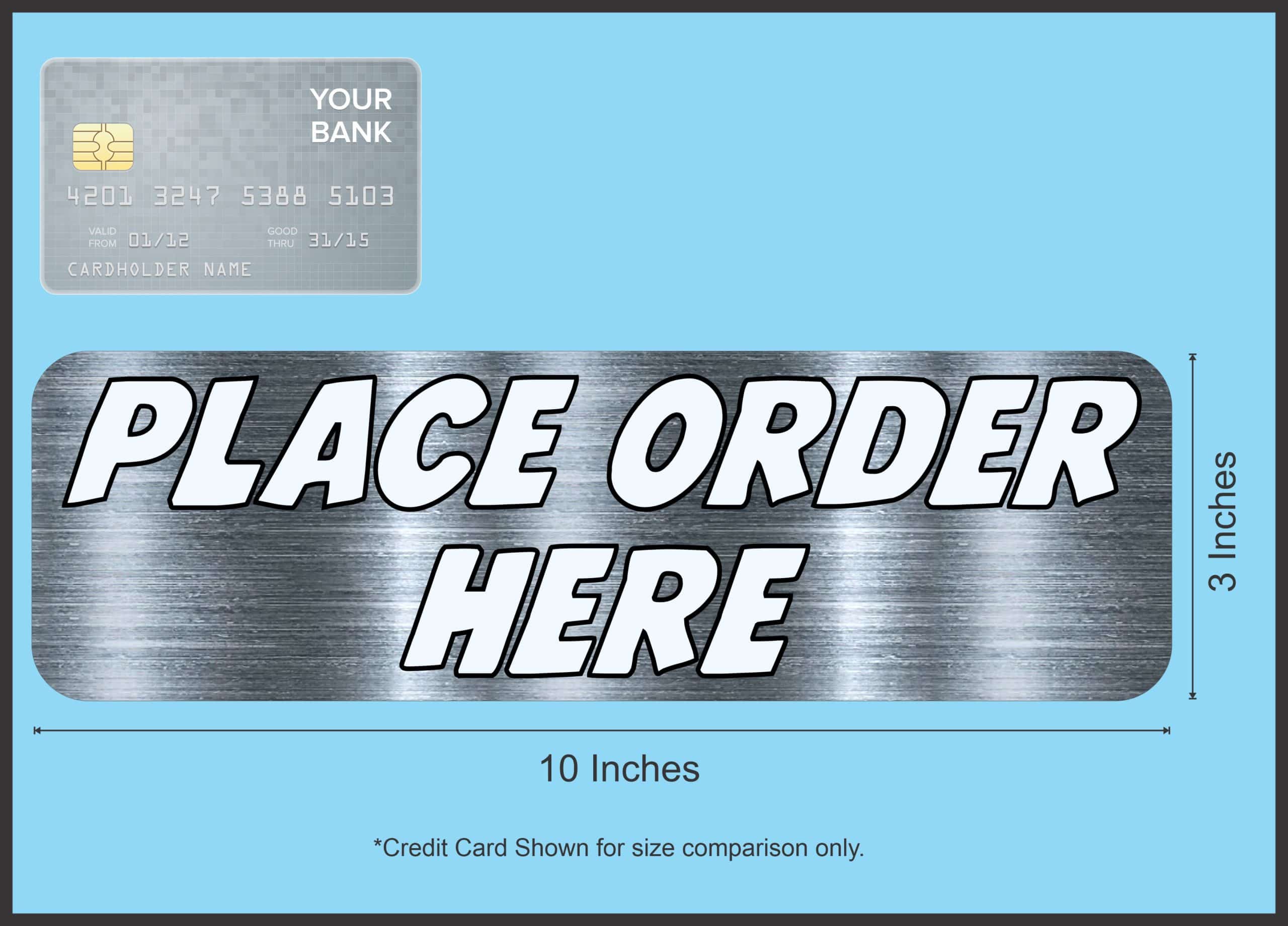 10in x 3in Gray Place Order Here Sticker Vinyl Business Stickers Decal - Image 5
