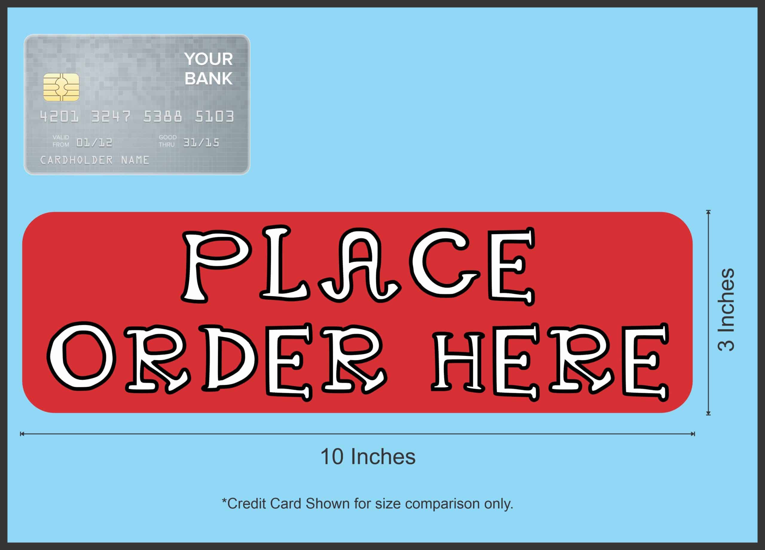 10in x 3in Red Place Order Here Magnet Magnetic Business Signs Magnets - Image 3
