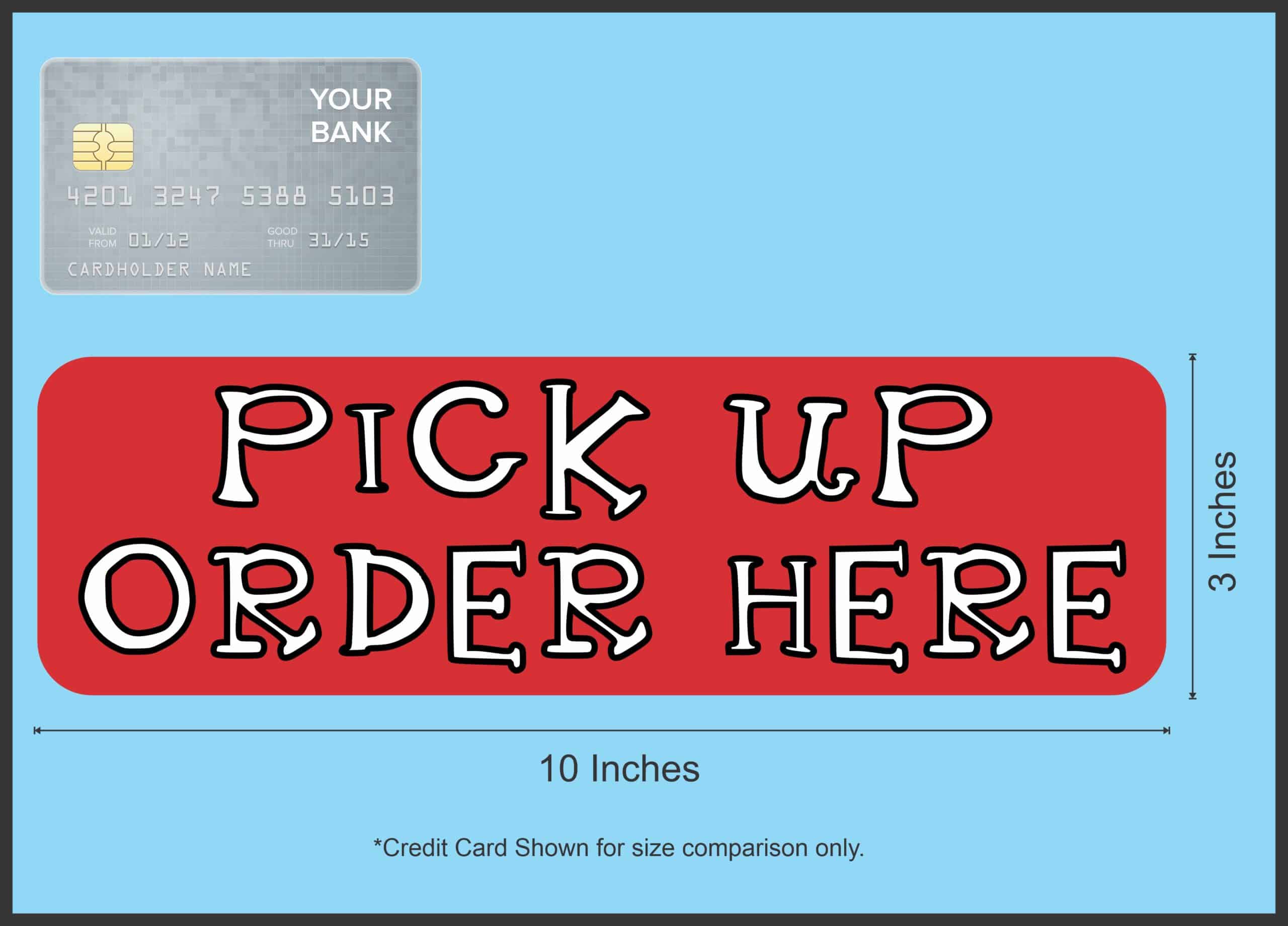 10in x 3in Red Pick Up Order Here Magnet Magnetic Business Sign Magnets - Image 3