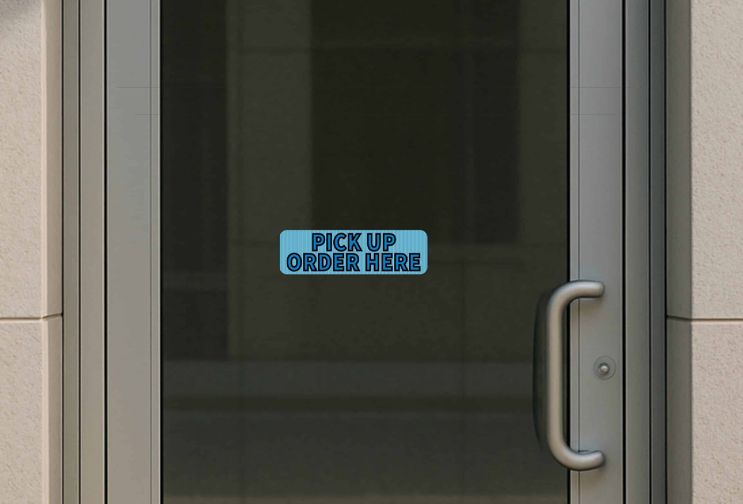 10in x 3in Blue Striped Pick Up Order Here Sticker Vinyl Business Stickers - Image 4