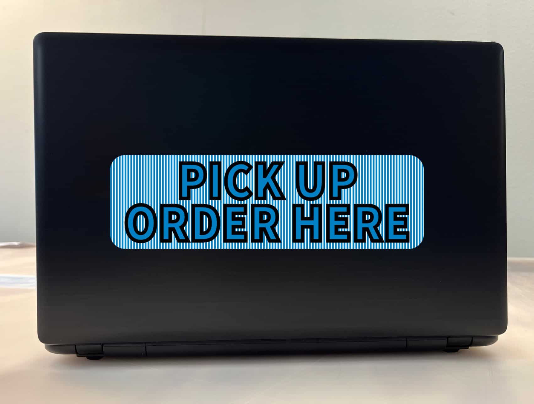 10in x 3in Blue Striped Pick Up Order Here Sticker Vinyl Business Stickers - Image 3