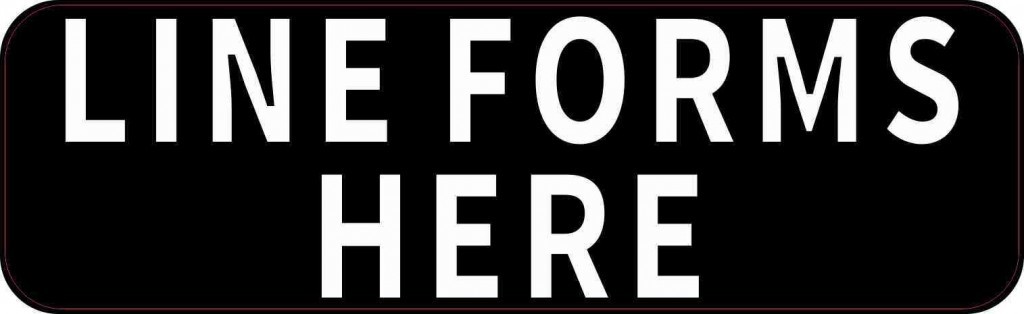 10in x 3in Line Forms Here Magnet Magnetic Business Sign Magnets Signs ...