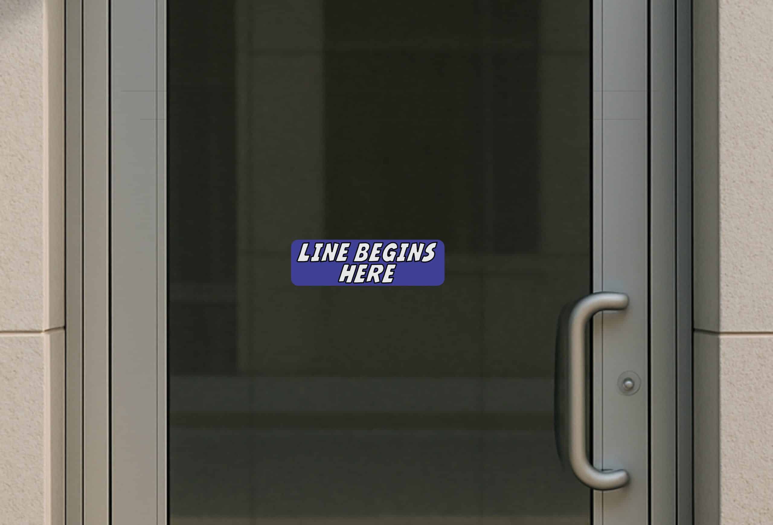 10in x 3in Line Begins Here Sticker Vinyl Business Sign Stickers Decal - Image 4