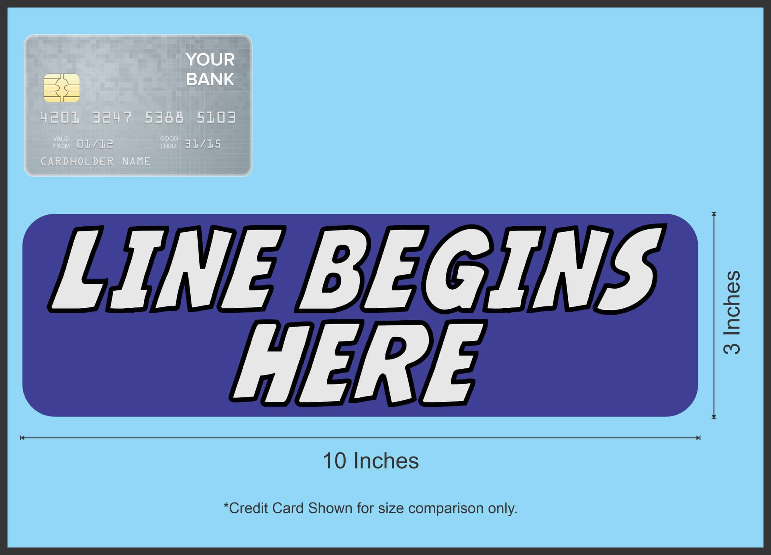 10in x 3in Line Begins Here Sticker Vinyl Business Sign Stickers Decal - Image 5