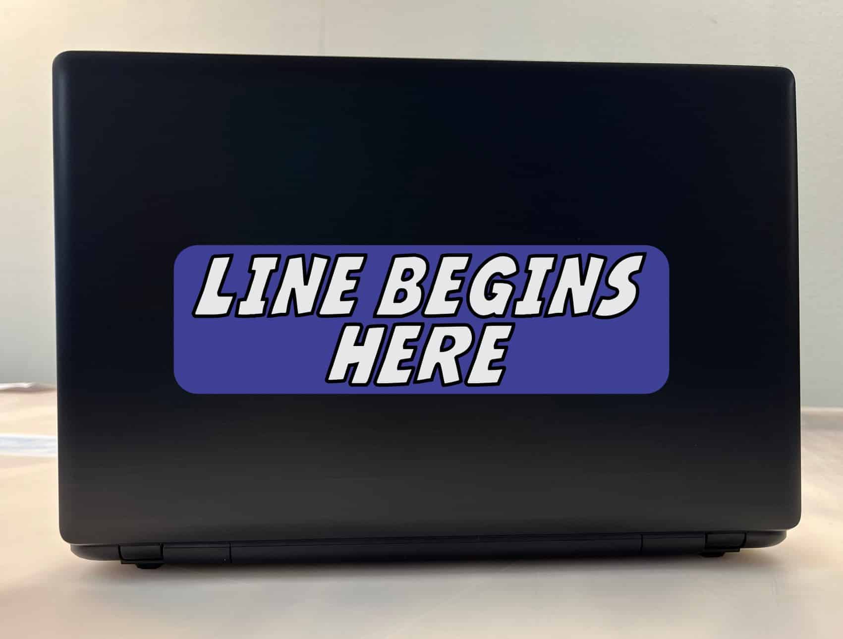 10in x 3in Line Begins Here Sticker Vinyl Business Sign Stickers Decal - Image 3