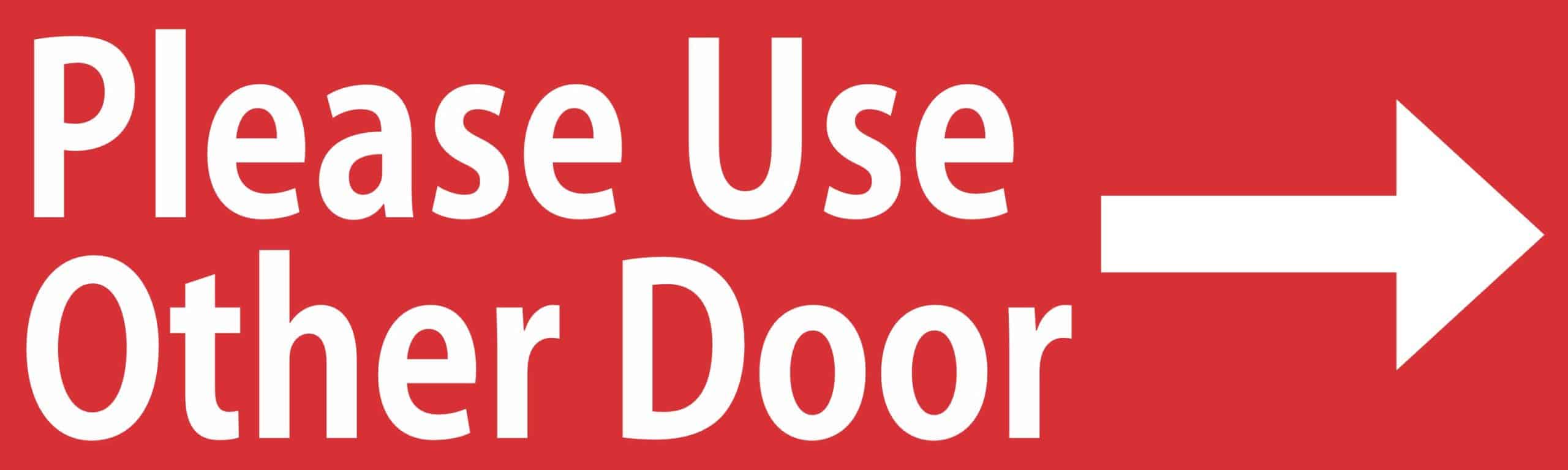 10in x 3in Red Right Please Use Other Door Magnet Door Magnetic Sign Magnets