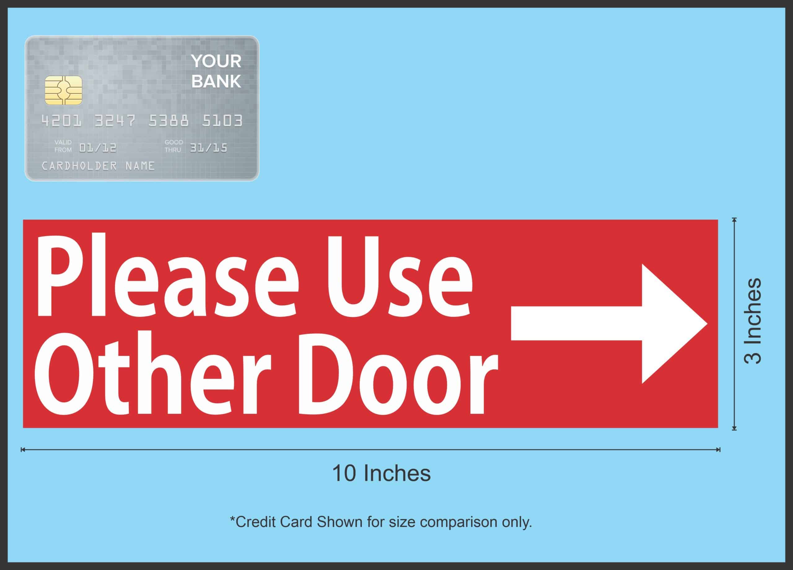 10in x 3in Red Right Please Use Other Door Magnet Door Magnetic Sign Magnets - Image 4