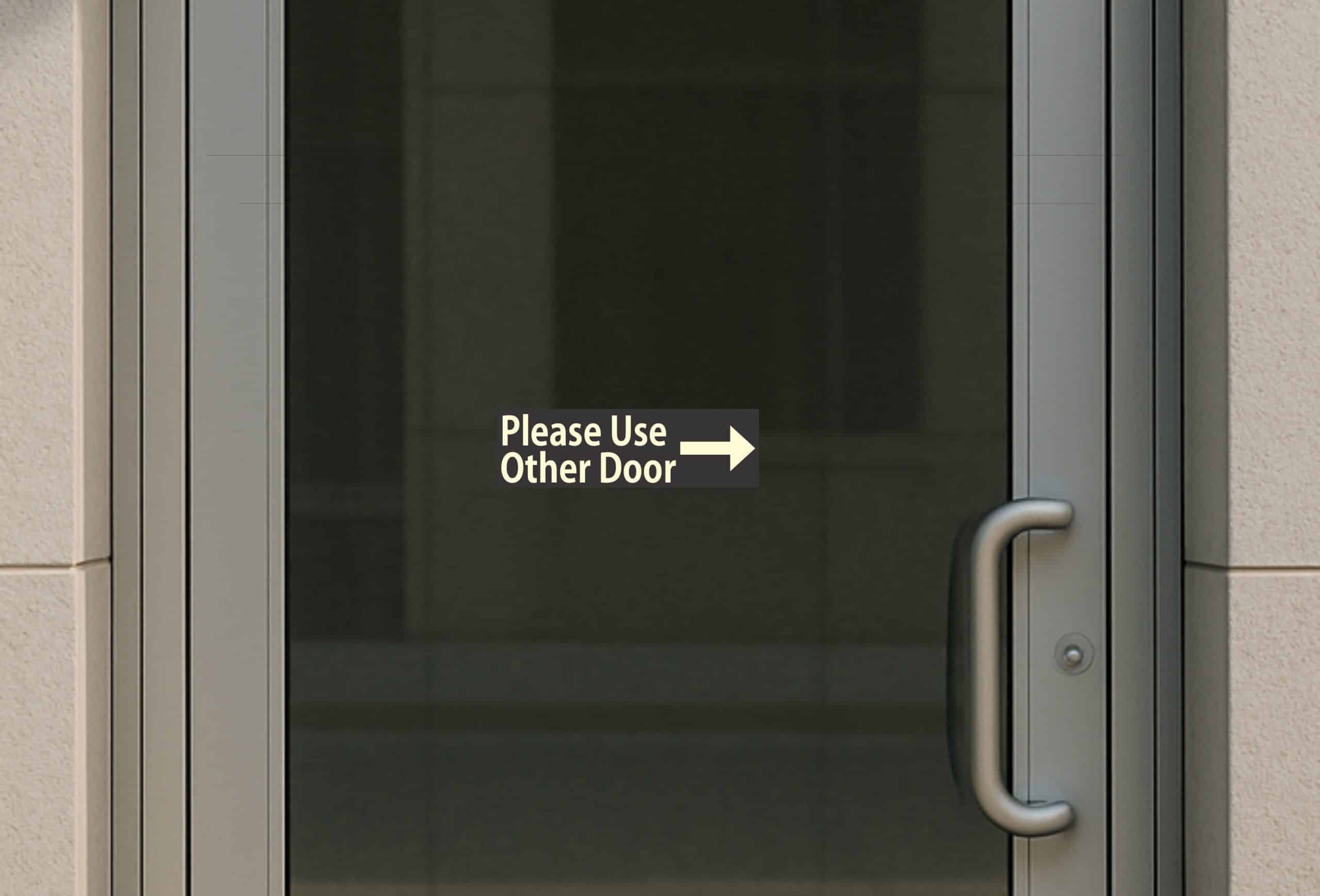 10in x 3in Right Please Use Other Door Sticker Vinyl Window Stic - Image 3