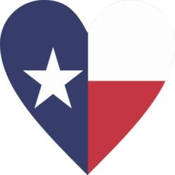 Texas Flag Heart decal