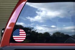 Circular USA Flag Vinyl Sticker