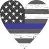 Rustic Heart Blue Lives Matter sticker
