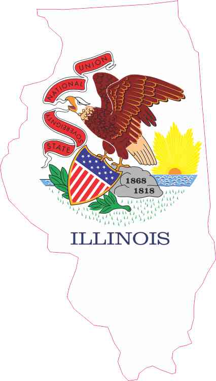 Die Cut Illinois sticker