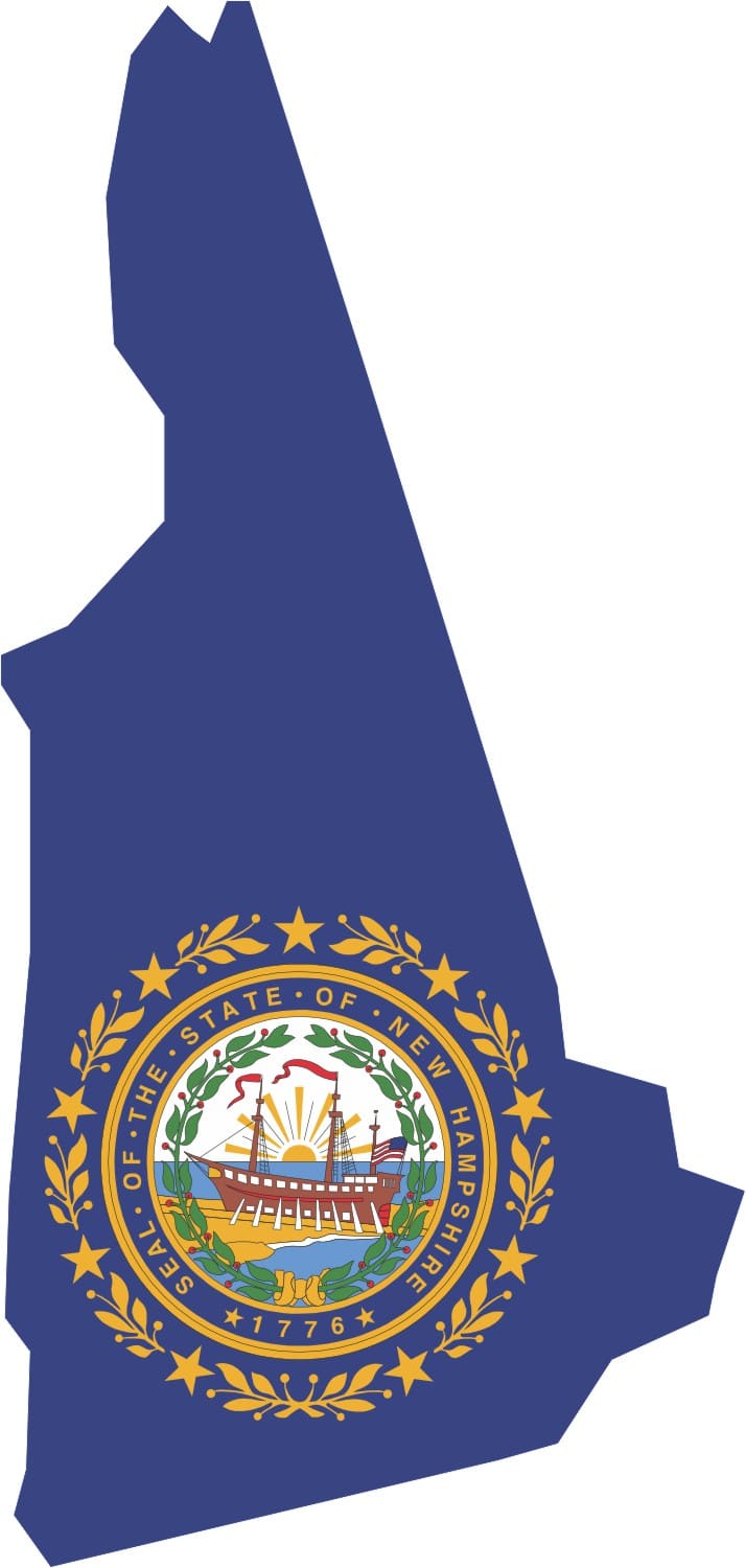 2.4in x 5in Die Cut New Hampshire Sticker Vinyl State Car Bumper Stickers - Image 7