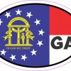 Oval GA Georgia Flag sticker