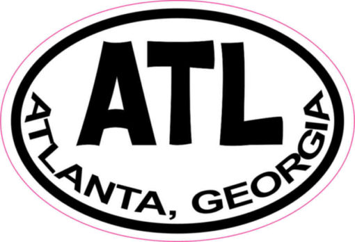 3in x 2in Oval Atlanta Georgia Sticker Vinyl City Vehicle Bumper ...