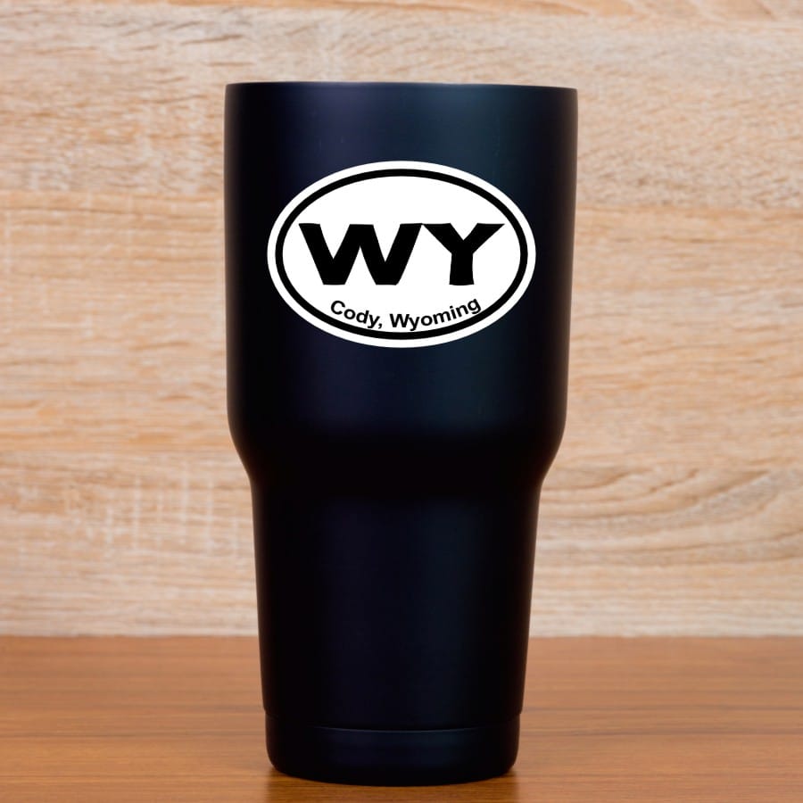 3in x 2in Oval Cody Wyoming Sticker Vinyl State Vehicle Bumper Stickers - Image 4