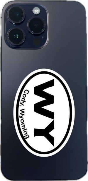 3in x 2in Oval Cody Wyoming Sticker Vinyl State Vehicle Bumper Stickers - Image 5