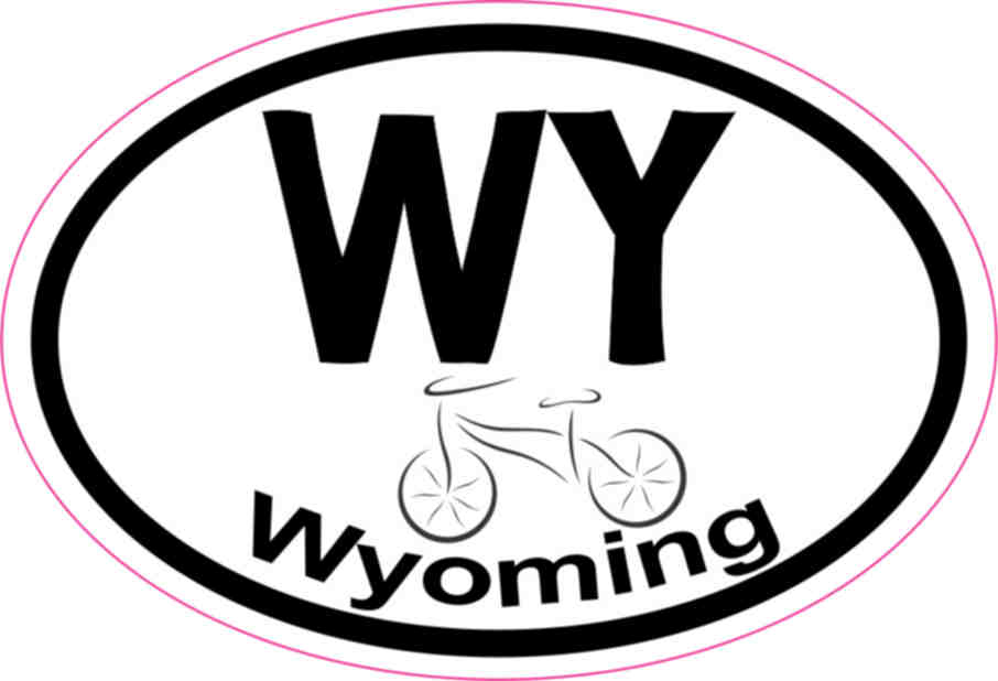Oval Wyoming Bicycle sticker