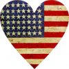 Antique American Flag Heart decal