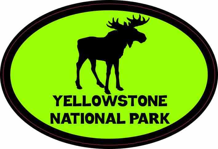 4.5in x 3in Green Yellowstone National Park Sticker Vinyl Bumper Stickers