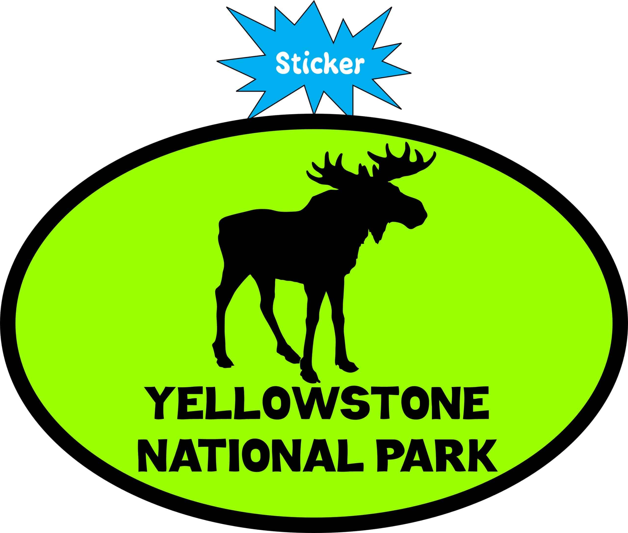 4.5in x 3in Green Yellowstone National Park Sticker Vinyl Bumper Stickers - Image 2