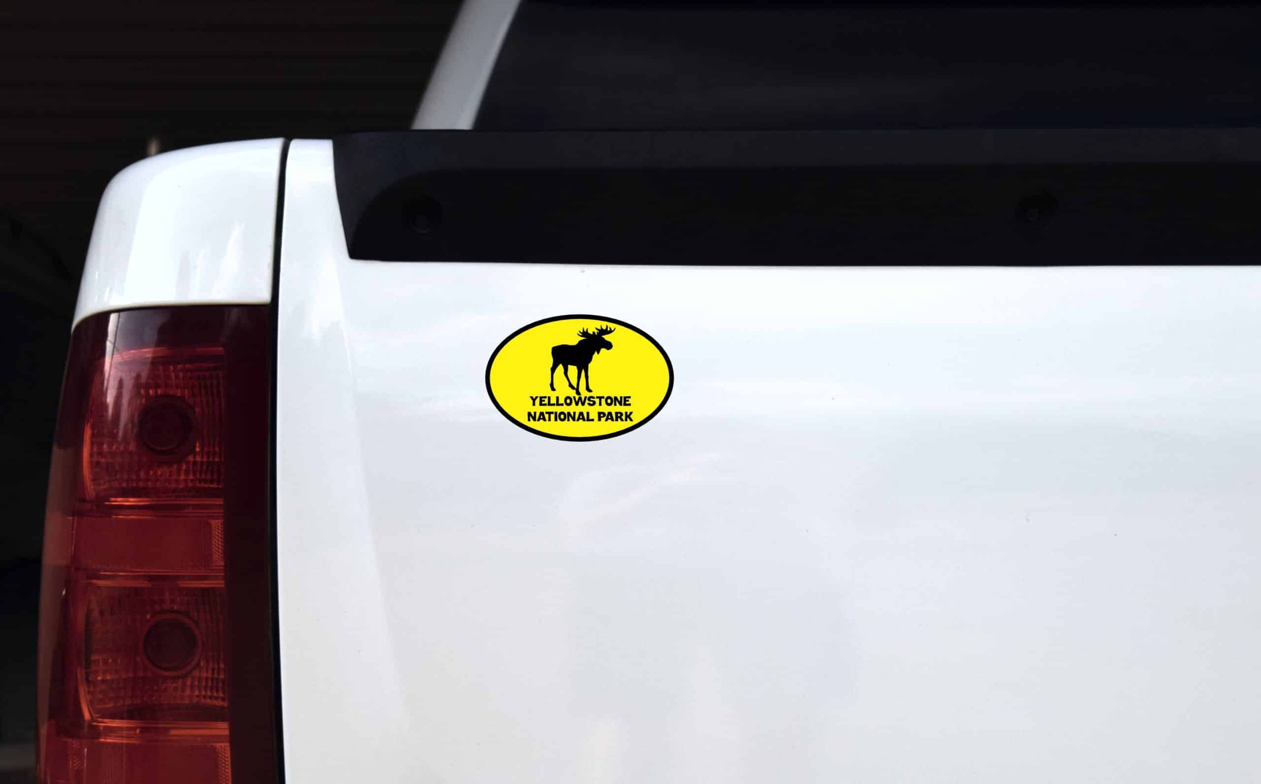 4.5in x 3in Yellow Moose Oval Yellowstone National Park Sticker - Image 5