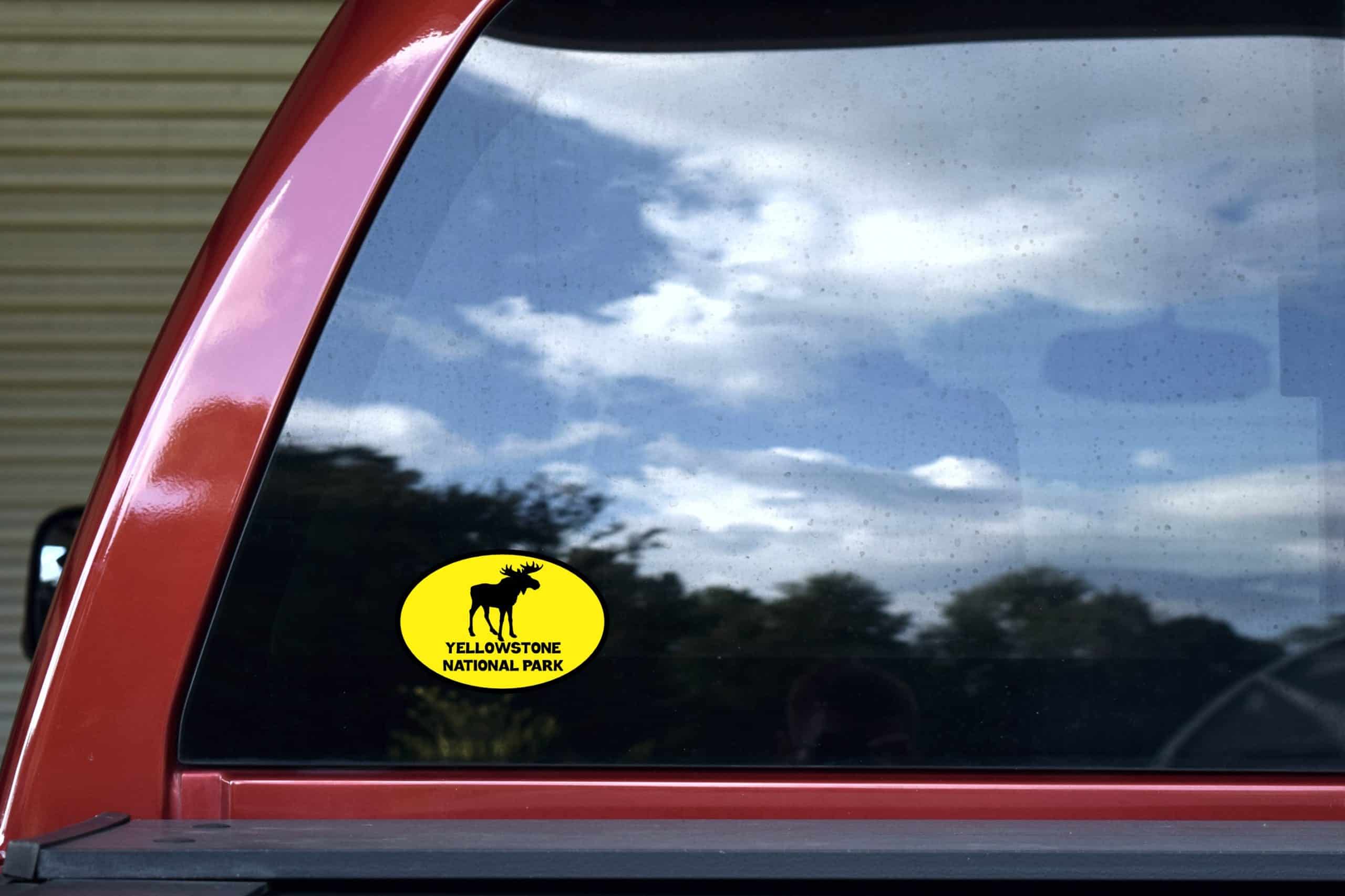 4.5in x 3in Yellow Moose Oval Yellowstone National Park Sticker - Image 6