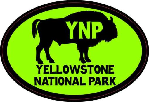 Green Buffalo Yellowstone National Park Sticker