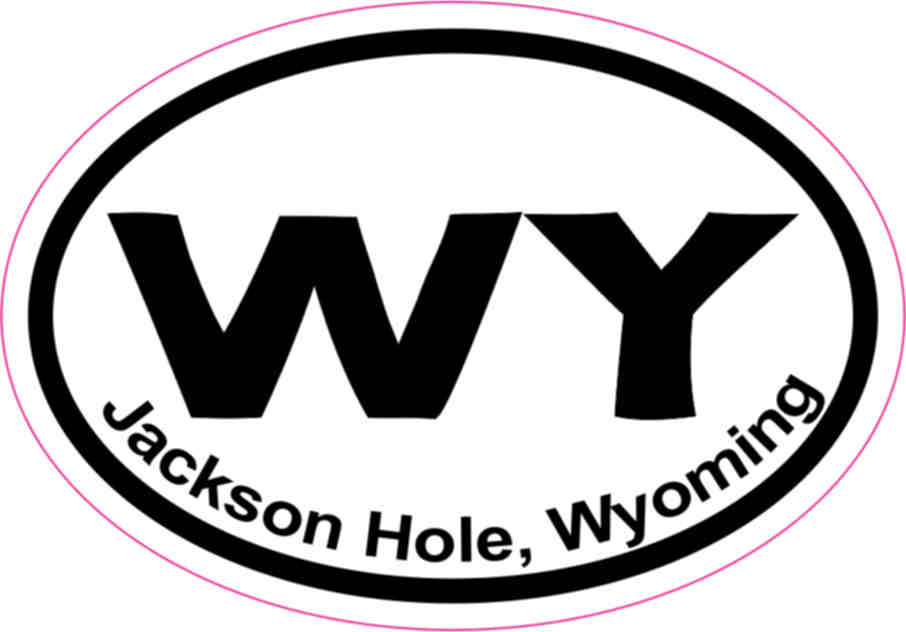 3in x 2in Oval Jackson Hole Sticker Vinyl Wyoming Cities Bumper