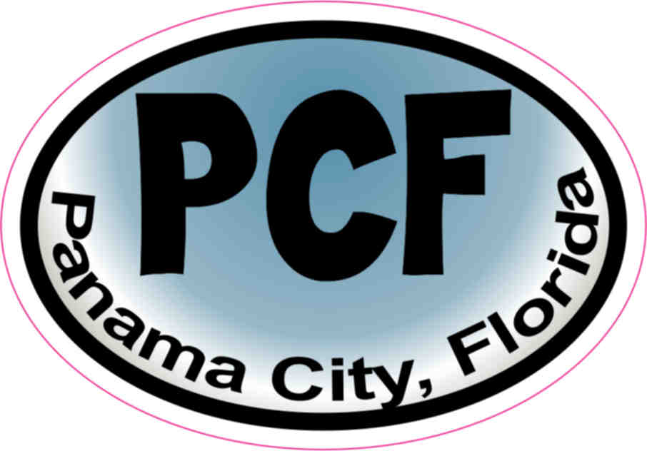 Colored Oval Panama City sticker