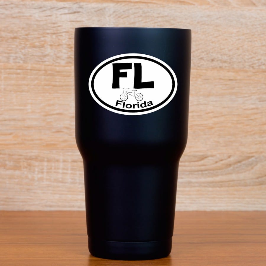 3in x 2in Oval Florida Bicycle Sticker Vinyl State Vehicle Bumper Stickers - Image 5