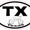Oval Texas Bicycle sticker