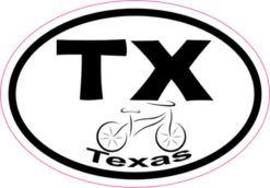 Oval Texas Bicycle sticker
