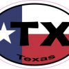 Oval TX Texas Flag sticker