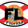 Oval Fl Florida Flag sticker