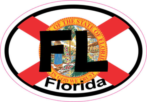Oval Fl Florida Flag sticker