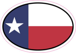 Oval Texas Flag sticker