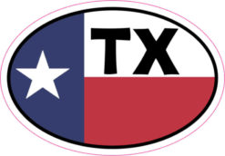 Oval TX Flag sticker