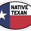 Oval Native Texan Texas Flag sticker