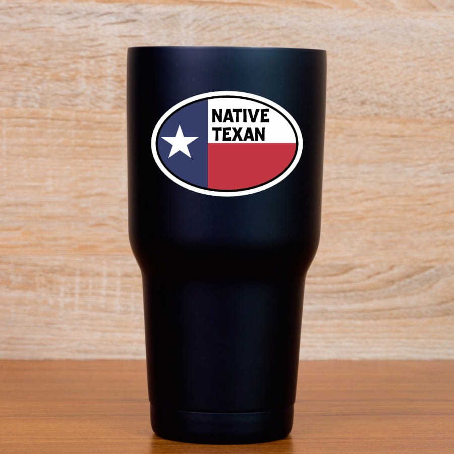 3in x 2in Oval Native Texan Texas Flag Sticker Vinyl State Bumper Stickers - Image 5