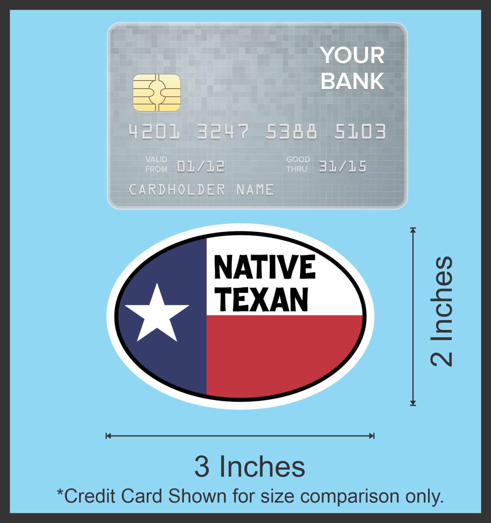 3in x 2in Oval Native Texan Texas Flag Sticker Vinyl State Bumper Stickers - Image 9
