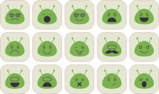 Green Alien stickers