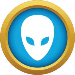 Blue and Gold Alien bumper sticker